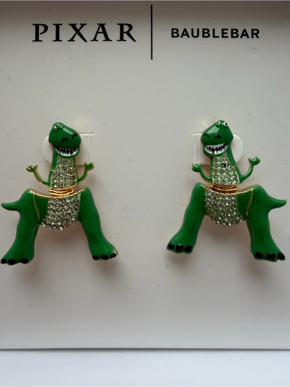 BaubleBar x Pixar Green Rex Dinosaur Earrings - Green